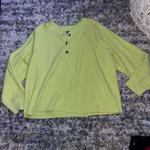 Old Navy Bright Green Waffle Knit Top
